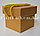 Коробка картонная крафт с отделяемой крышкой с золотистыми шнурками 21см L, фото 2