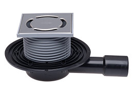 Трап для балконов и террас HL90 с горизонтальным выпуском, с малой высотой корпуса 57 мм