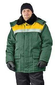 Рабочая зимняя куртка Урал зеленая