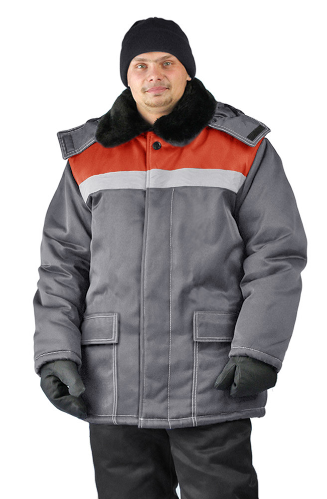 Серая мужская зимняя куртка УРАЛ - фото 1 - id-p70767700