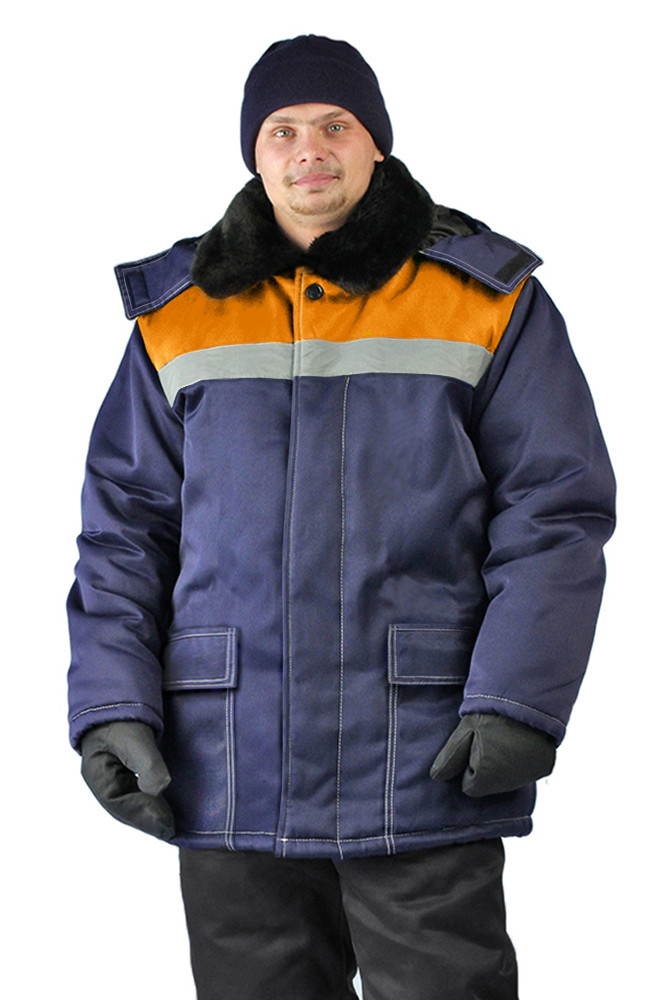Синяя зимняя мужская рабочая куртка "Урал" в Алматы