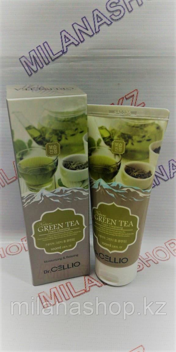 Dr.Cellio Green Tea Foam Cleansing Moisturizing & Relaxing 100 ml - Увлажняющая пенка на основе зеленого чая