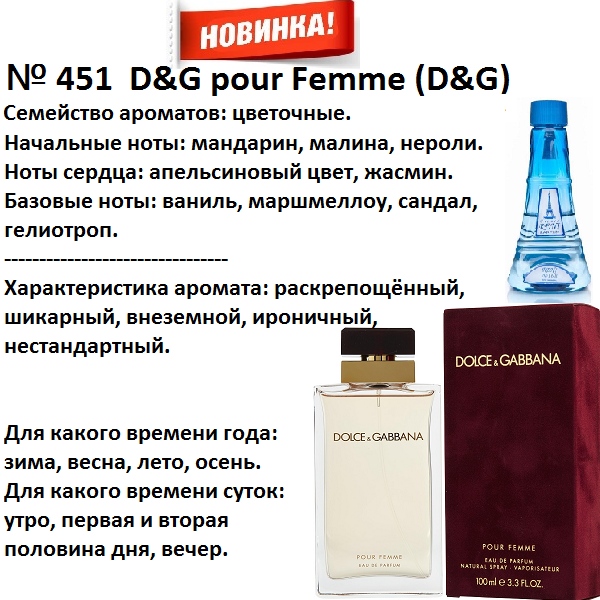 Аромат направление d&g pour femme (d&g) 100мл
