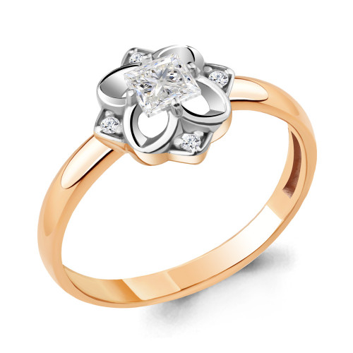 Серебряное кольцо с фианитом Aquamarine 68644А.6