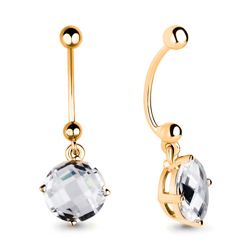 Пирсинг из серебра с фианитом Aquamarine 75534#