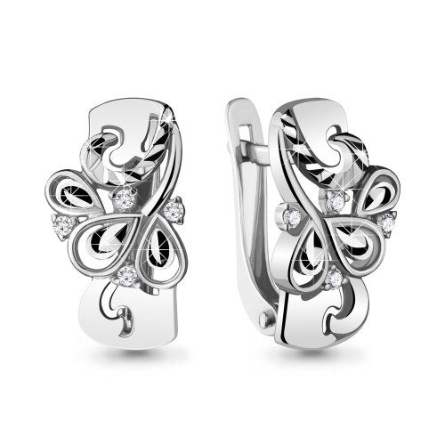 Серебряные серьги с фианитом Aquamarine 48147А.5