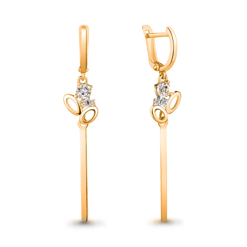 Серебряные серьги с фианитом Aquamarine 46778А.6