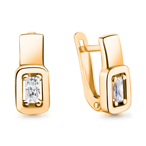 Серьги из серебра с фианитом Aquamarine 46706#