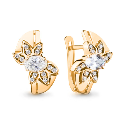 Серьги из серебра с фианитом Aquamarine 47187А.6
