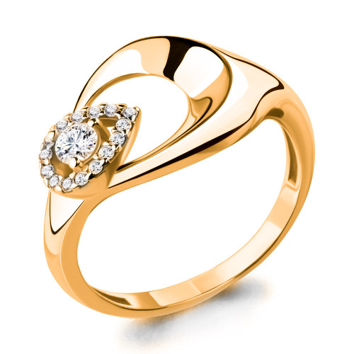 Серебряное кольцо с фианитом Aquamarine 68289А#