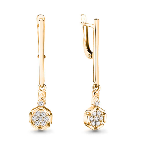 Серьги из серебра с фианитом Aquamarine 48085А.6