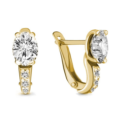 Серьги из серебра с фианитом Aquamarine 46730А#