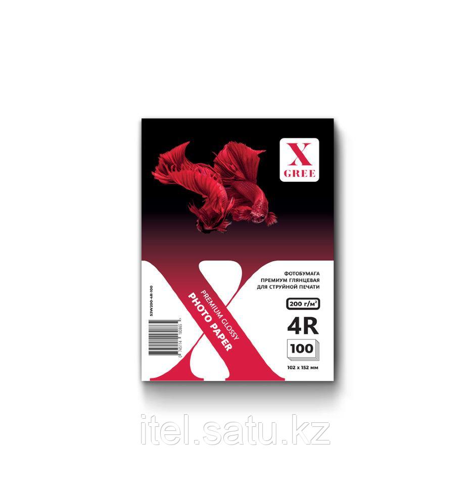 53W200-4R-100 Фотобумага для струйной печати X-GREE Глянцевая Premium 4R*102x152мм/100л/200г NEW (40) - фото 1 - id-p70795332