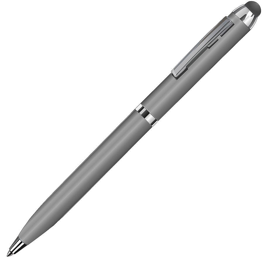 CLICKER TOUCH, ручка шариковая со стилусом для сенсорных экранов, белый/хром, металл