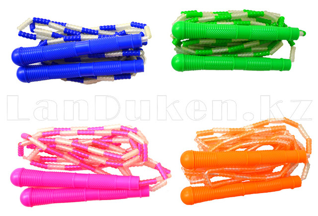 Скакалки для фитнеса веревочные с резиновым утяжелением прочные 2.85м в ассортименте