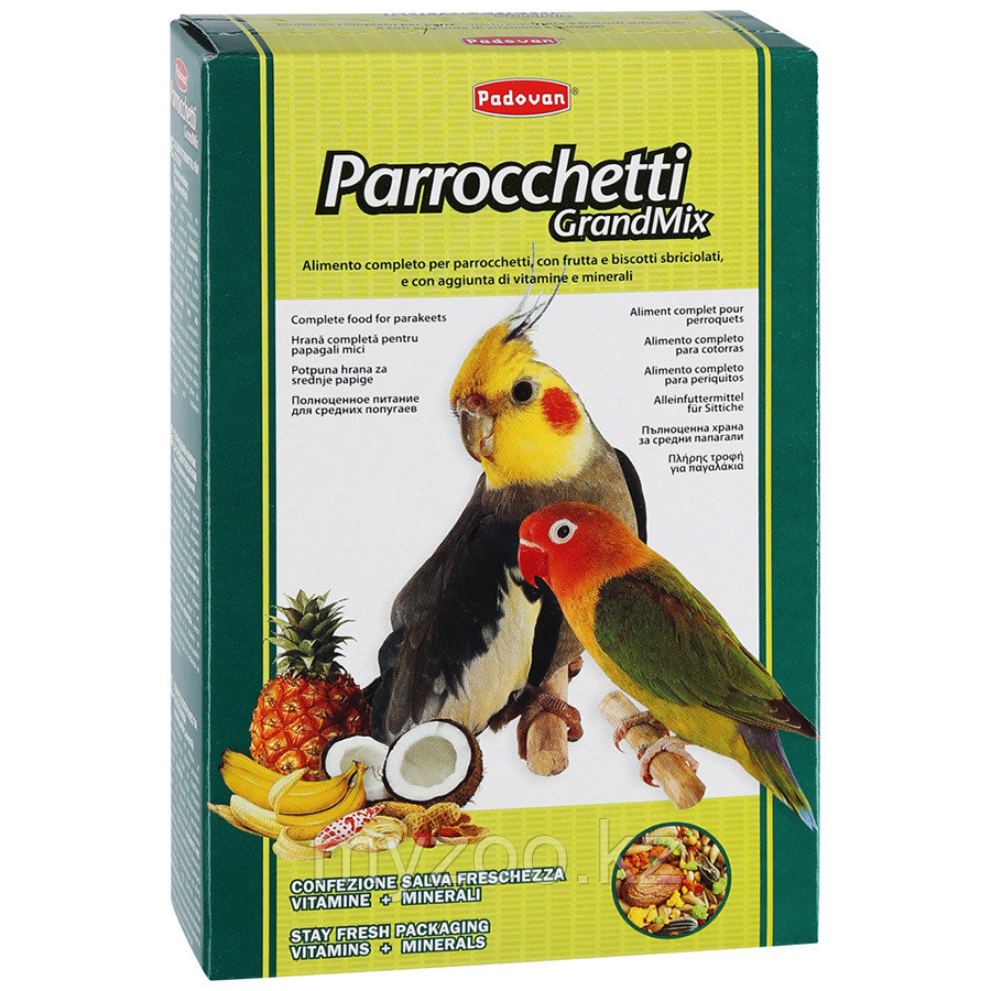 Padovan Корм GRANDMIX Parrocchetti комплексный/основной д/средних попугаев (400г)
