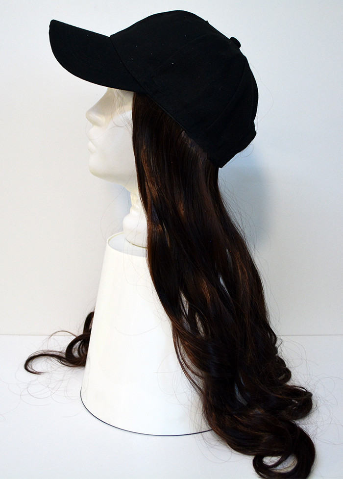 Кепка-парик с волнистыми волосами синтетический каштановый блестящий 2\33 - фото 7 - id-p70765940