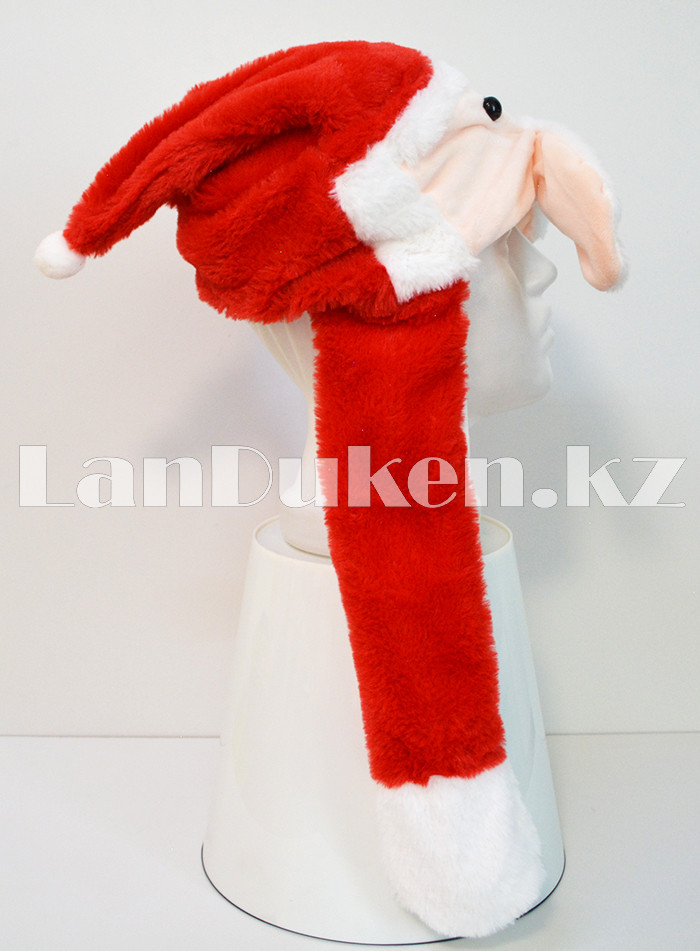 Шапка с двигающимися усами Дед Мороз меховая красная - фото 5 - id-p70732512
