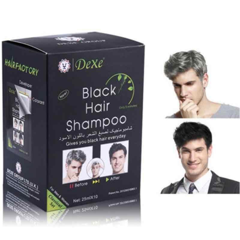 Красящий шампунь для седых волос Dexe Black Hair Shampoo