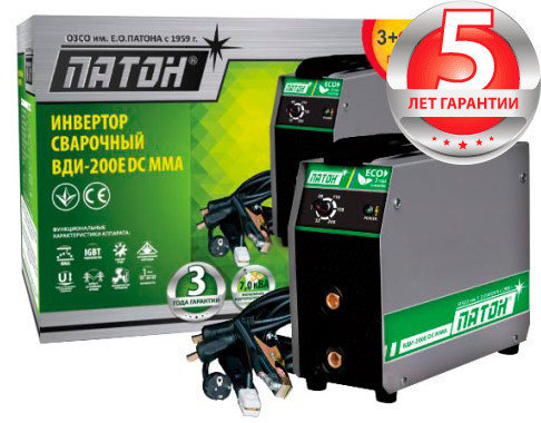 Сварочный инвертор ПАТОН ВДИ-200E DC MMA без кабелей, фото 2