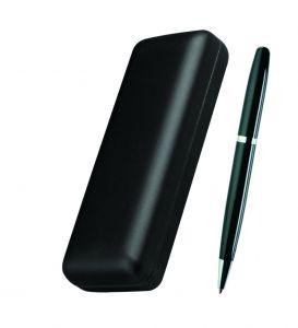 Ручка металлическая, черная, в футляре