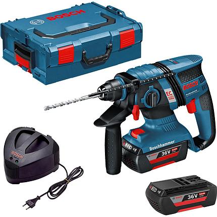 Перфоратор аккумуляторный Bosch GBH 36 V-Li Compact + оснастка + Кейс L-Boxx, фото 2