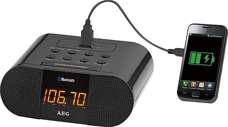 Радиочасы AEG MRC 4132 BT BLACK с возможностью подключения iPod, фото 2