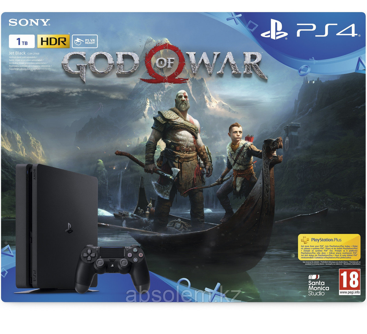PlayStation 4 SLIM! 1 TB +Игра God of War 4