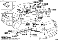 Накладка порога TOYOTA LAND CRUISER PRADO 150 09- LH