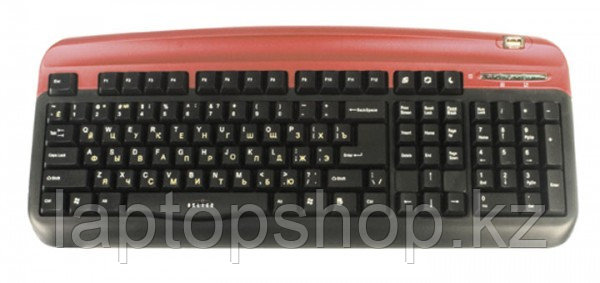 Клавиатура проводная Oklick 300M red (PS/2+SB)+USB порт