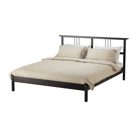 Кровать каркас РИКЕНЕ черно-коричневый 140х200 ИКЕА, IKEA , фото 2
