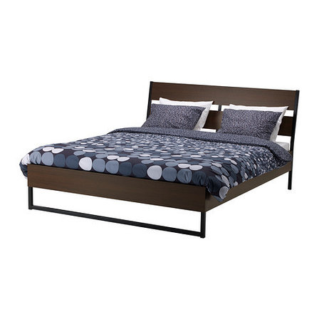 Кровать каркас ТРИСИЛ 140х200 темно-коричневый ИКЕА, IKEA, фото 2