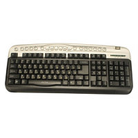 Клавиатура проводная Keyboard Oklick 330M Black/silver mmedia (PS/2+usb)+USB порт