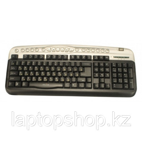 Клавиатура проводная Keyboard Oklick 330M Black/silver mmedia (PS/2+usb)+USB порт