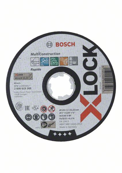 (2608619269) Отрезной круг Bosch X-LOCK MultiMaterial 125x1