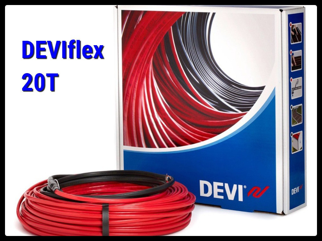 Двухжильный нагревательный кабель DEVIflex 20T - 28м