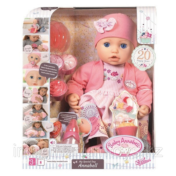 Baby Annabell Baby Annabell К п функциялы мерекелік қуыршақ, 43 см - фото 2 - id-p70971414