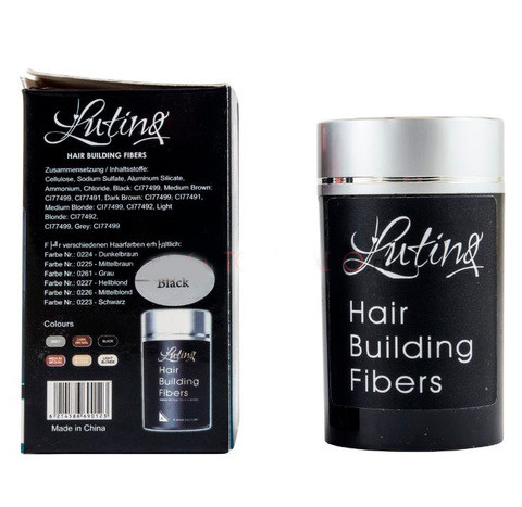 Загуститель волос камуфлирующий Lutino Hair Building Fibers (Черный) - фото 2 - id-p70974592