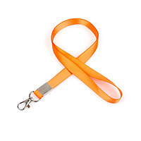 Шнурок (лента) для бейджа оранжевого цвета 15 мм