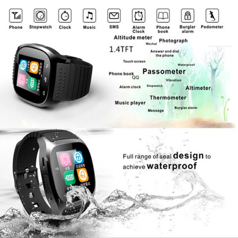 Умные часы водонепроницаемые Smart Watch M26 с сенсорным экраном, шагометром и защитой анти-вор (Черный) - фото 8 - id-p70991727