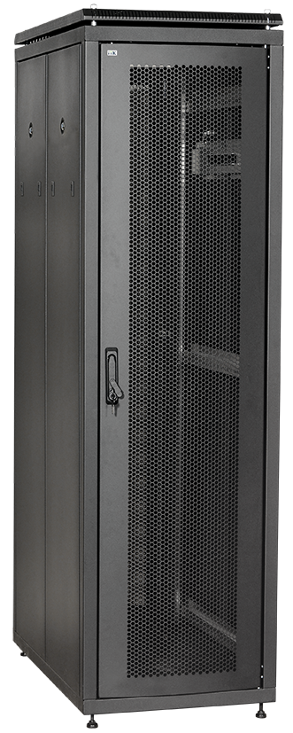 ITK Шкаф сетевой 19" LINEA N 24U 600х1000 мм с L-профилями перфорированные двери черный