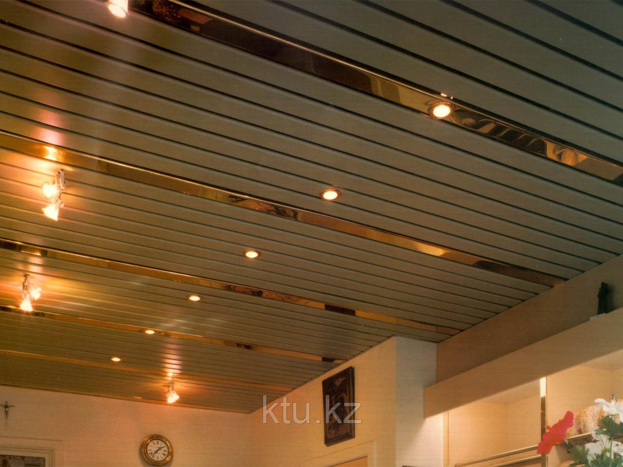 Потолок Рейка A100AS Decor супер-золото 4м - фото 4 - id-p54622341