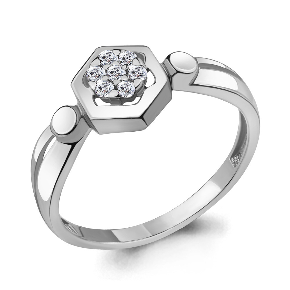 Серебряное кольцо с фианитом Aquamarine 68529А