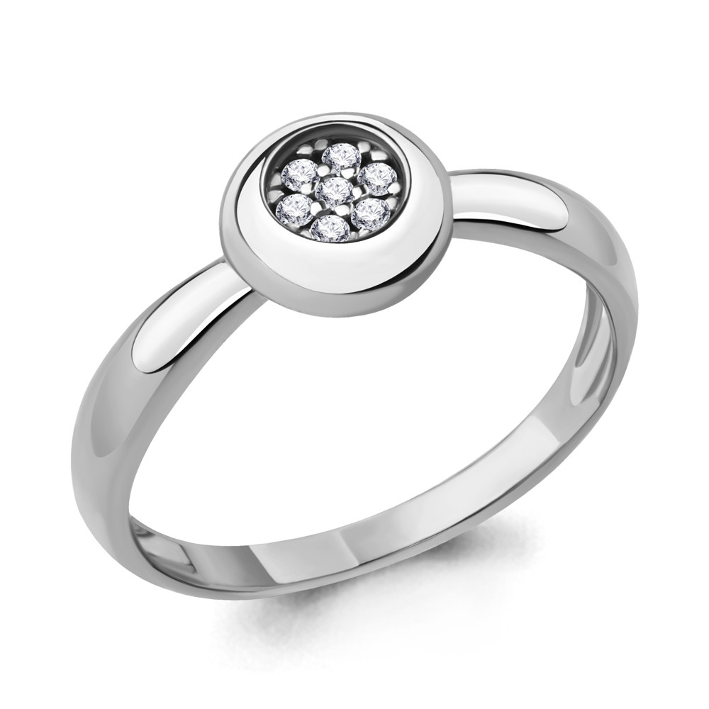 Серебряное кольцо с фианитом Aquamarine 68551А