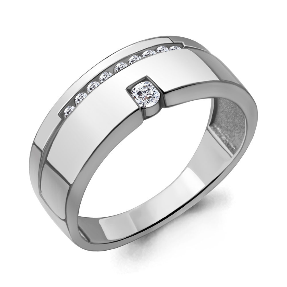 Серебряное кольцо с фианитом Aquamarine 68558А