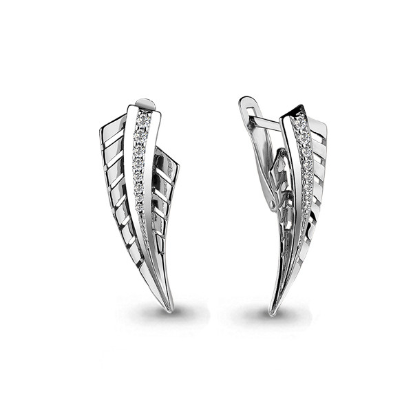 Серьги из серебра с фианитом Aquamarine 45817А