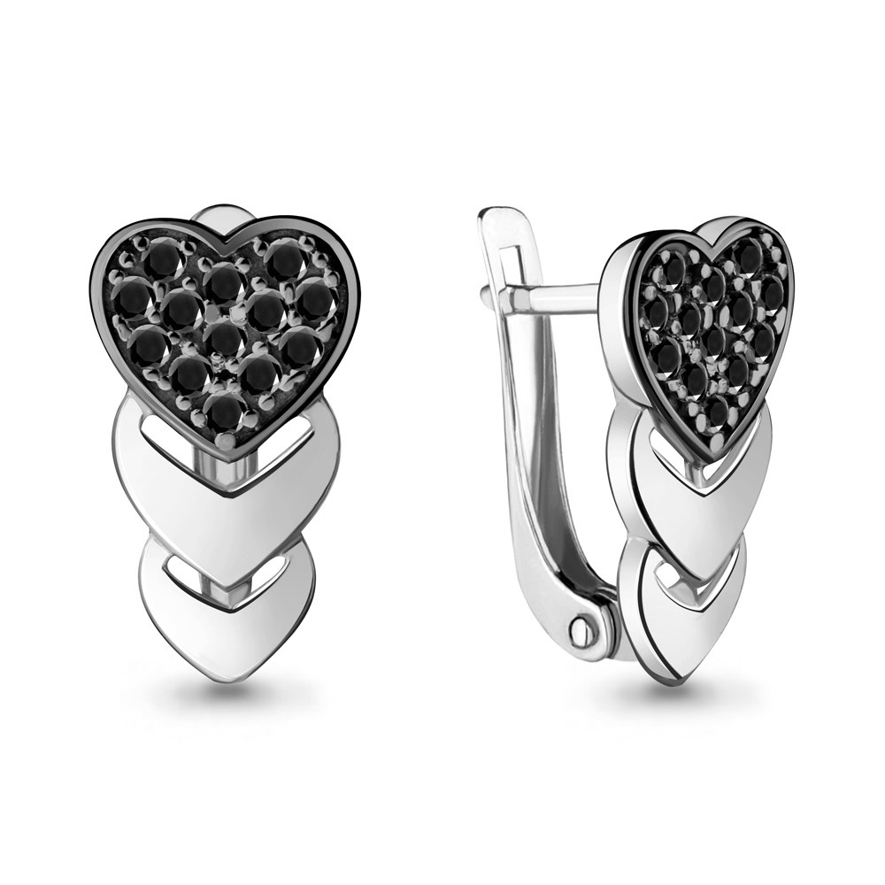 Серьги из серебра с нанокристаллом синт. Aquamarine 46963Ч