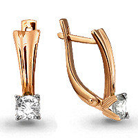 Серьги из серебра с фианитом сваровски Aquamarine 42007#