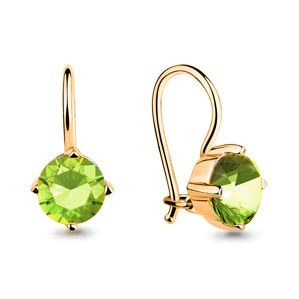 Серьги из серебра с стеклом Aquamarine 46071101З#