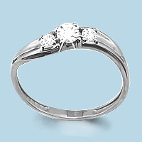 Кольцо из серебра с фианитом сваровски Aquamarine 62431А